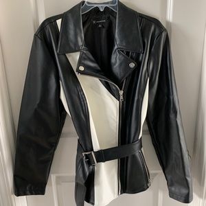 Black & White Pleather Jacket